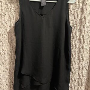 Chelsea & Theodore Black Layered Blouse